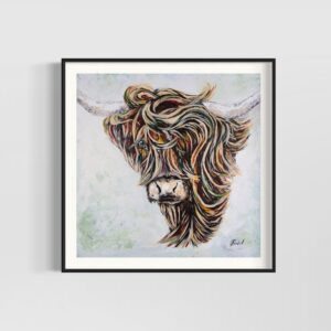 Noble Resilience: The Ox Hand-Embellished Framed Canvas Print